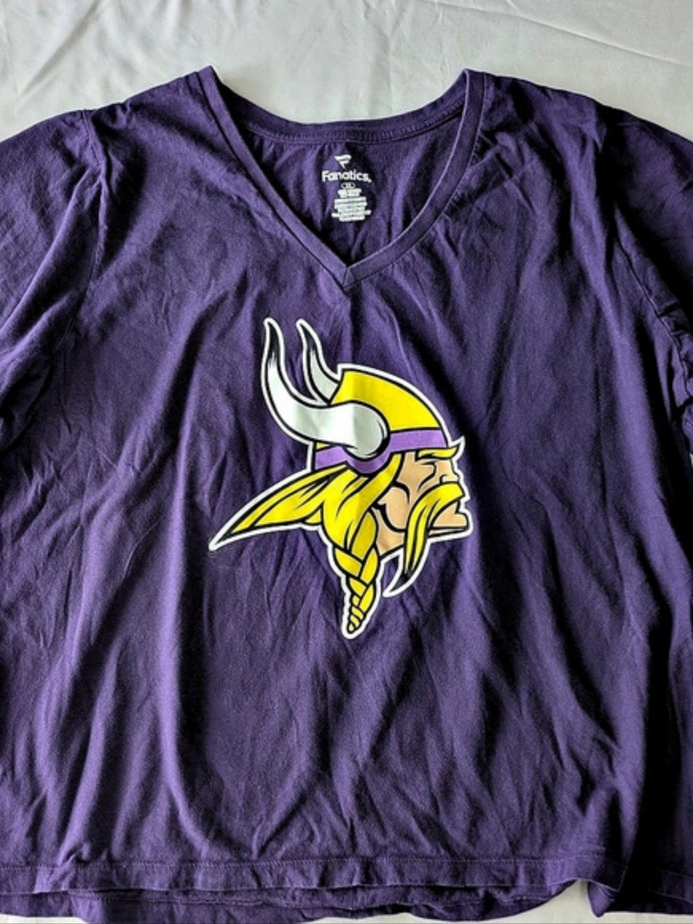 Fanatics Minnesota Vikings Jefferson 18 Purple Cotton Tee Size 2X